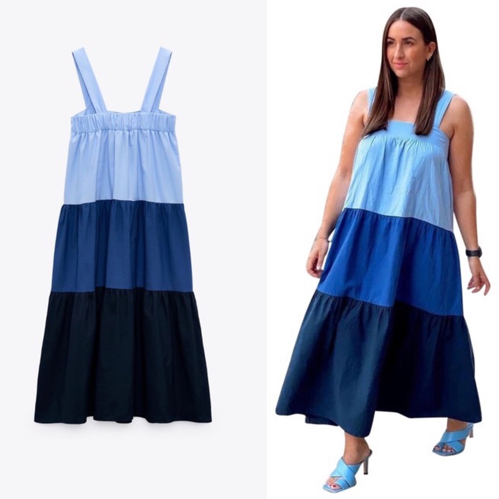 ZARA Colorblock Maxi Dress
